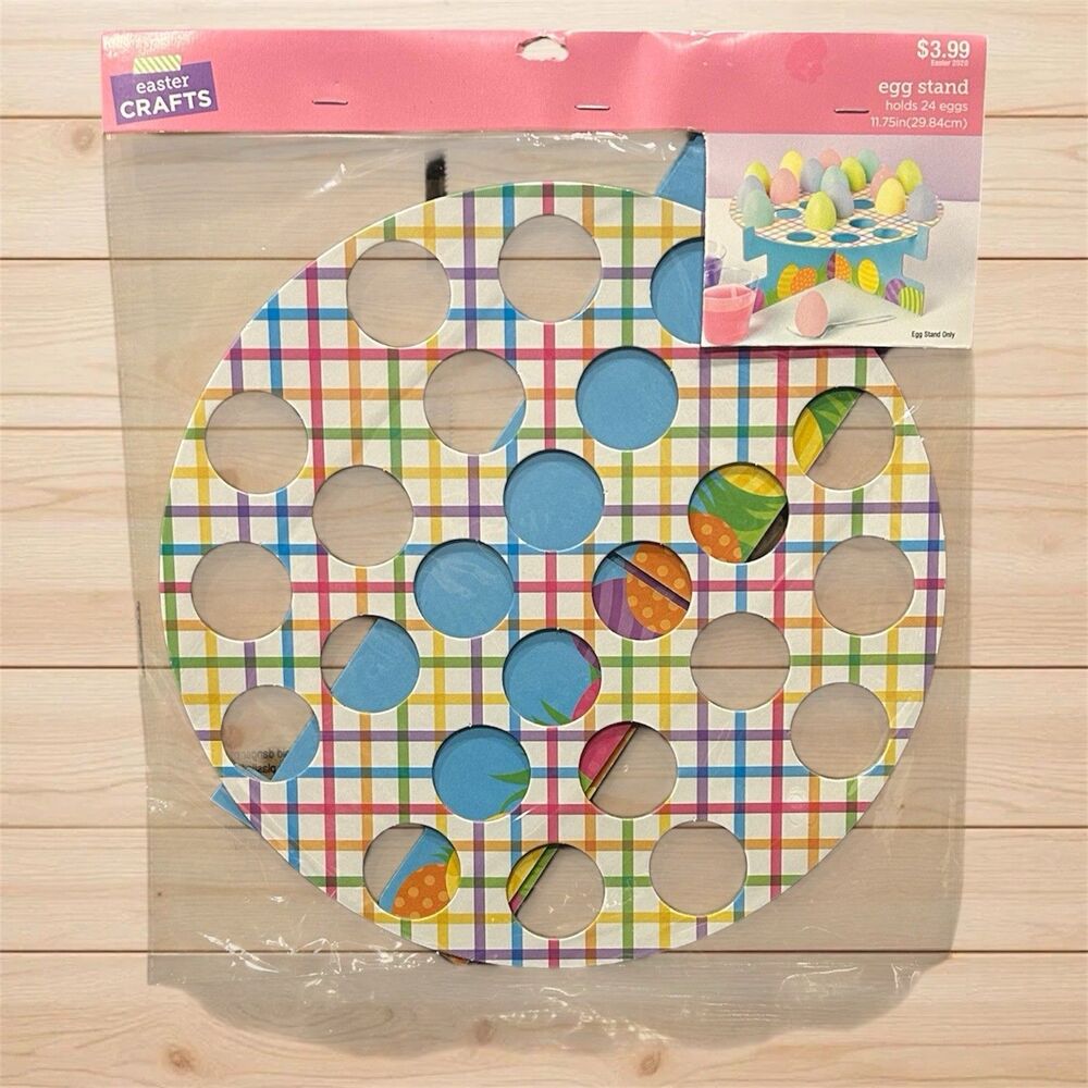 2x Easter Crafts Plaid Egg Stand Holds 24 Eggs Each